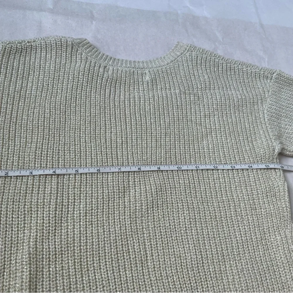 Pink Republic Sweater Metallic Gold Lace Trim Girls M For 10-12 Pullover Top